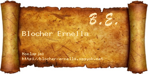 Blocher Ernella névjegykártya